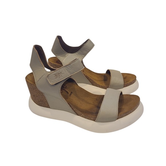 Fly London Gogo  Womens Gray Wedges Platform Sandals Shoes  39 EU 8 - 8.5 US - Picture 2 of 12
